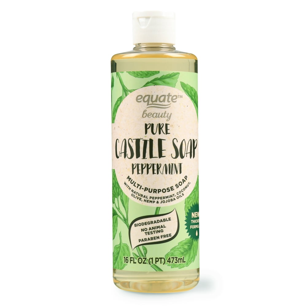 Equate Beauty Pure Castile Soap, Peppermint, 16 oz