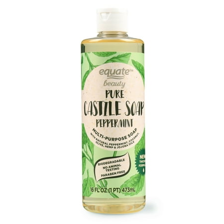 (3 pack) Equate Beauty Pure Castile Soap, Peppermint, 16
