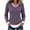 Purple, variant on Women's Casual 2 in 1 Pullover Long Sleeve Layered Shirts V Neck Solid Color Blouse Fall Fashion Outfits