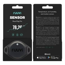 RuuviTag Pro 3in1 Wireless Bluetooth Temperature, Air Humidity, and Motion Sensor IP67. Free app for Android/iOS. Made in Europe
