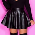 thumbnail image 5 of Aofany Fashion Women's Sexy Leather Skirt High Waist Pleated Flowy Mini Short Skirt, 5 of 5