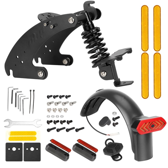 Ulip Rear Shock Absorber Electric Scooter Suspension Kit with Remote Control Taillight Rear Mudguard Wheel Hub Decorative Cover Reflective Strips Compatible with G30 Series Scooters