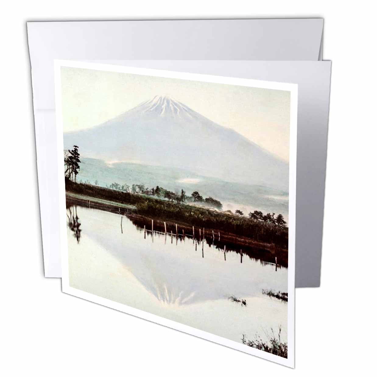 3drose Vintage Japanese The Majestic Mount Fuji Hand Colored Old Japan Greeting Cards 6 By 6 Inches Set Of 6 Walmart Com Walmart Com