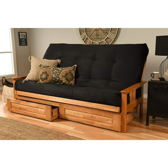 Kodiak Furniture Monterey Queen Frame with Fabric Mattress in Black/Butternut