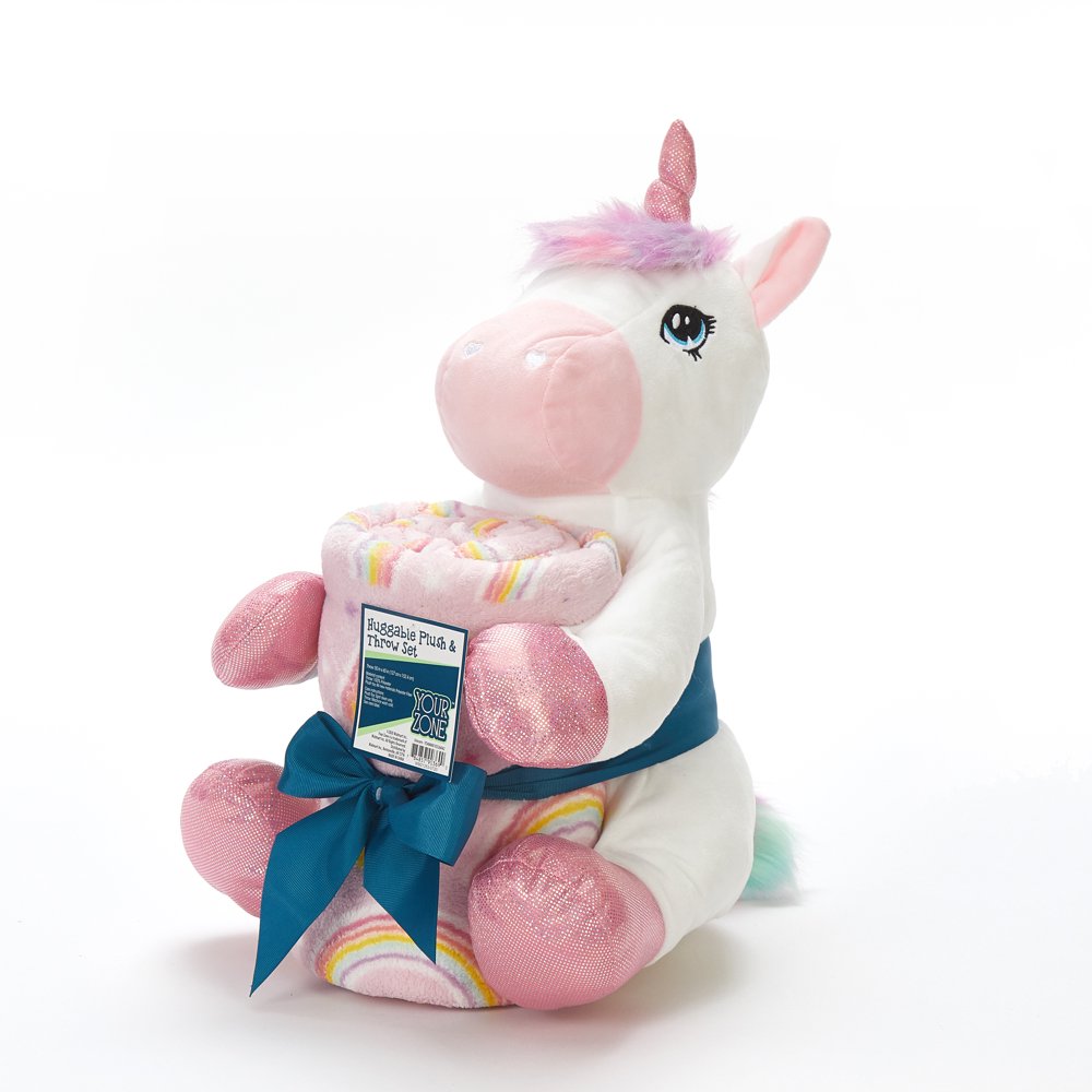 Your Zone Kids Figural Hugger and 50" x 60" Soft Plush Throw 2 Piece