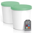 thumbnail image 1 of YOPTOP Premium Ice Cream Containers (2 Pack - 1 Quart Each) Perfect Freezer Storage Tubs Container with Silicone Lids for Ice Cream  Sorbet and Gelato - Red,green, 1 of 4