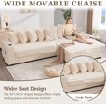 thumbnail image 5 of Sleeper Sofa Bed King, Corduroy Modular L Shaped Sofa, Oversized Reversible Chaise Lounge, Modern Sectional Couch with Ottoman, Cup Holder, Side Pocket, 8 Pillows, for Living Room, Beige, 5 of 9
