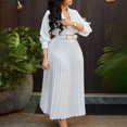 thumbnail image 2 of gbyLJF Plus Size Chiffon Dress Flowy Summer Dress Plunge Neck Dress for Women Boho Dress Women White M, 2 of 7