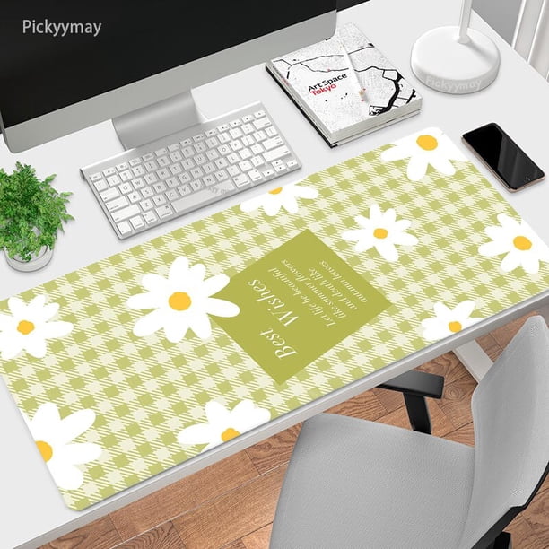 Alfombrilla de ratón verde Kawaii para Gaming, alfombrilla grande para ratón, alfombra de mesa Xxl, 900x400, para Pc qiuyongming unisex