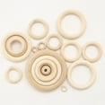 thumbnail image 7 of Walbest 12 Pieces Wooden Ring DIY Ornament Accessories Log Color Wood Circle, Unfinished Jewelry Making Wood Pendant Toy for Children, 7 of 7