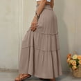 thumbnail image 6 of HomeGardon Maxi Skirts for Women Summer Casual Tiered Maxi Skirt Without Pockets Elastic Waist Flowy Pleated Long Skirt, 6 of 6