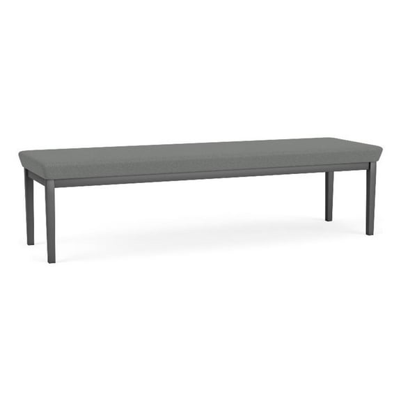 Amherst Steel Reception Waiting 18.5" 3 Seat Bench / Charcoal Steel / Light Gray