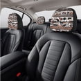 thumbnail image 7 of Renewold Car Seat Cover Full Set 11 Pack, with Steering Wheel Gear Shift Knob Handbrake Headrest Protector Coasters Auto Accessories Decor Universal Fit, American Tribal Cow Print Black Brown, 7 of 7