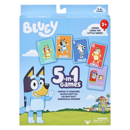 Bluey 5 in 1 Games Set, Cheese 'N' Crackers, Bluey's Battle, Go...