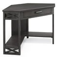 thumbnail image 1 of Leick Home Riley Holliday Computer Desk with Dropfront Keyboard Drawer, FURNITURE, Smoke Gray, 1 of 2