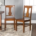 thumbnail image 3 of Lovely Set of 2 Huntsman Dark Oak Dining Chair by Walker Edison, 3 of 17