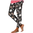 thumbnail image 2 of Usloyux Women Plus Size High Waisted Leggings Stretch Graphic Cute Casual Lounge Party Pants, Black 2XL, 2 of 5
