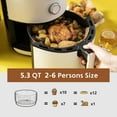 thumbnail image 3 of Toytexx 5.8 Qt Air Fryer, 1700W Electric Hot Air Fryer with Nonstick Basket, 8 Preset Functions, Temperature Control, Recipe Book, Black, 3 of 7