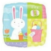 Easter Bunny with Eggs Square 18 Inch Foil Mylar Balloon [15289]