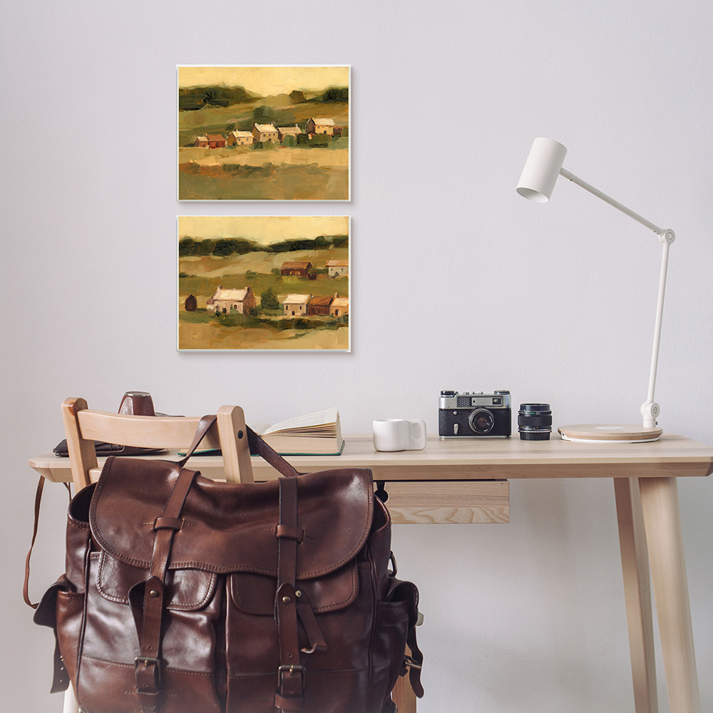 Stupell Industries Warm Cottage Hill Landscape Rolling Fields Wall Plaque by Ethan Harper