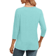 thumbnail image 4 of Blusas de Mujer con Mangas 3/4 y Cuello en V, Estilo Túnica Informal, Básicas, Holgadas Verde M, 4 of 6