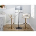thumbnail image 2 of LumiSource Gold Metal, Cream Velvet Jie Adjustable Barstool - Set of 2, 2 of 6