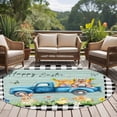 thumbnail image 4 of Black Plaid Easter Round Area Rug 6Ft Washable Circle Rugs for Bathroom Office, Truck Spring Floral Bunny Wooden Non-Slip Carpet Floor Mats Indoor Outdoor Carpet Runner Aesthetic Home Decor, 4 of 8