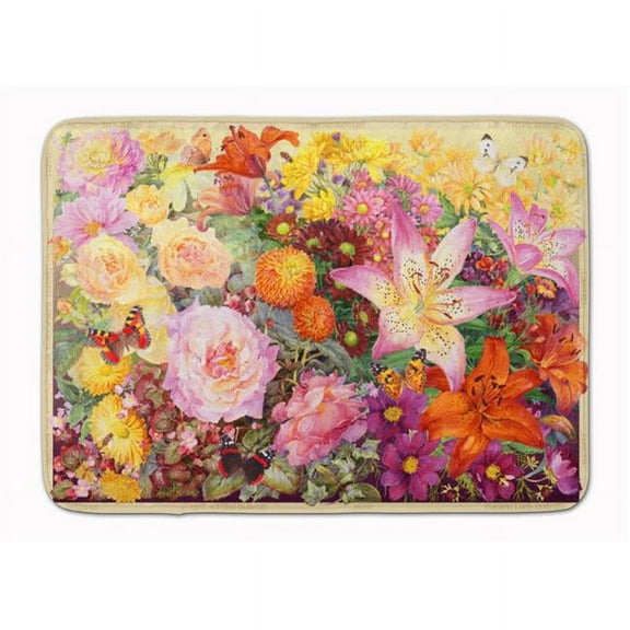 Autumn Floral by Anne Searle Machine Washable Memory Foam Mat