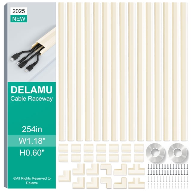 Cubiertas de cable Hider Cord Hider Delamu de 6,45 m para cables