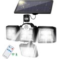 thumbnail image 1 of Nasjac L&aacute;mpara Solar Exterior con Sensor de Movimiento, 400W 2800LM 198COB Luces Solares Jardin Exterior, LED Lampara Solar de 4 Cabezales con Mando, 3 Modos IP65 Impermeable Iluminaci&, 1 of 9