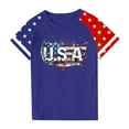 thumbnail image 4 of GERsome Unisex Kids Short Sleeve T-Shirts Crewneck 4th of July Patriotic Tops American Flag Graphic Tees for Boys and Girls, 4-5 Years, 4 of 4