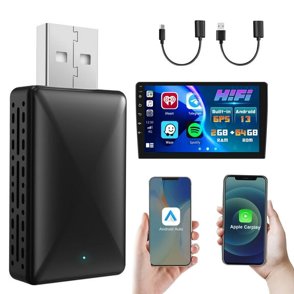 Wireless Carplay Adapter,DFITO 2 in 1 Auto Wireless Dongle for OEM Wired Carplay Android/iOS Auto Car