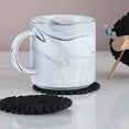 thumbnail image 3 of Leaveforme 12Pcs/Set Cups Coaster Heat-insulated Thick Socked Reindeer Shaped Holder Felt Table Coaster Set for Home, 3 of 8