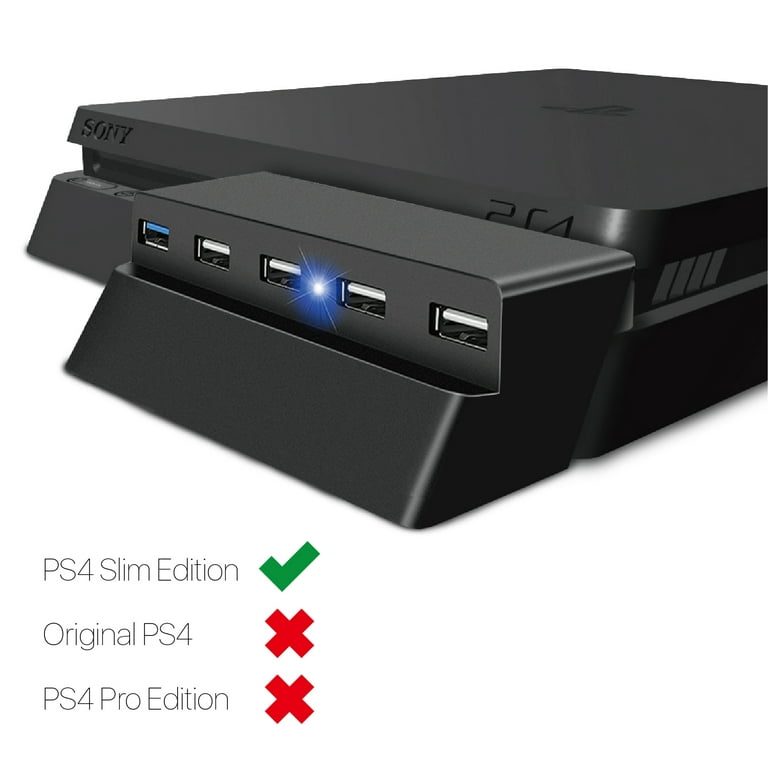 TNP 5 Port USB Hub for PS4 Slim Edition - USB 3.0/2.0 High Speed