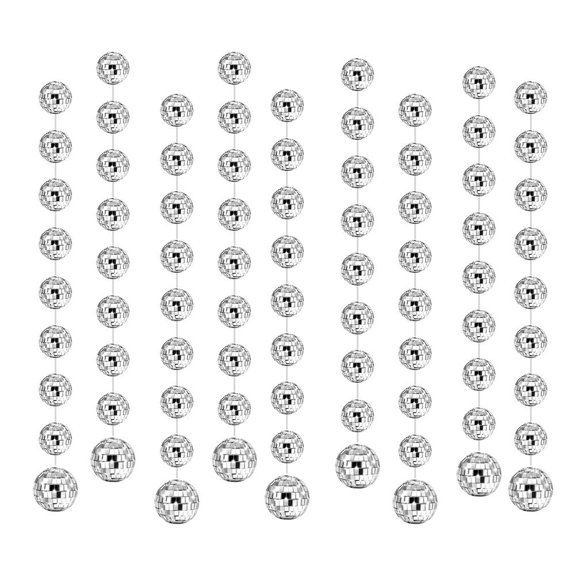 Yiokii Sier Mirror Ball Disco Hanging Ball Bar Party Ornaments Xmas Mirror Ball Deco×