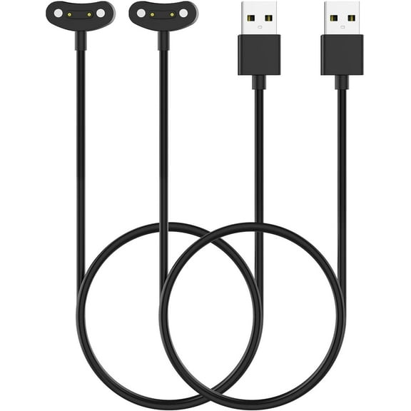 KOMI 2Pack Charger Compatible with TicWatch Pro 3 Ultra GPS/Pro 3 GPS/Pro 3 LTE/Pro X/E3 Smartwatch,Magnetic Replacement Charging Cable 3.3ft 100cm USB Cable Cord, Black