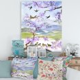 thumbnail image 2 of Birds Sitting On Cherry Branch 30 in x 40 in Painting Canvas Art Print, by Designart, 2 of 4