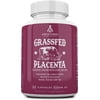 Ancestral Supplements Grass Fed Placenta Supplement with Liver, Contains Postpartum Vitamins for Women Breastfeeding, Promotes Menopause Relief, Stem Cells Support Skin Elasticity, 180 Capsules