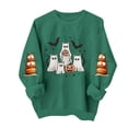 thumbnail image 4 of QUNYINEY Halloween Sweatshirts for Women Plus Size Cute Ghost Pullover Crew Neck Pumpkin Tops Long Sleeve Fall Graphic Loose Fit Sweatshirts, 4 of 5