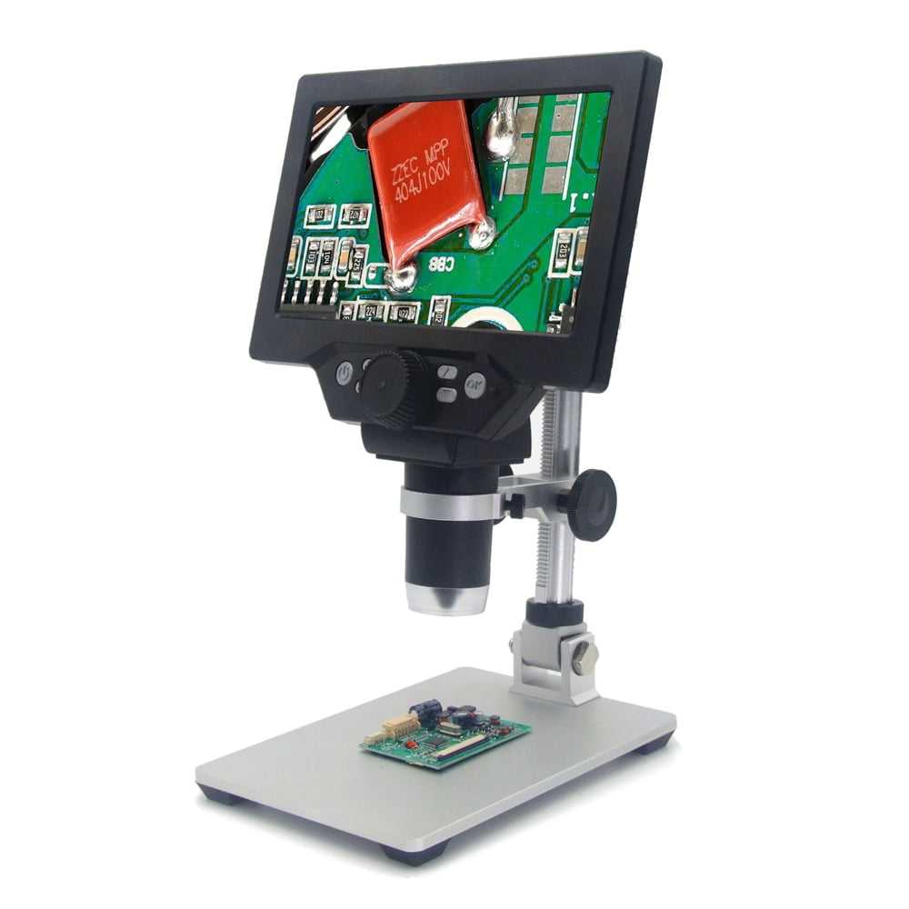 Jewelry Identification CNMJI 1200X Digital Microscope 7 Inch LCD Microscope 1080P 12 Million Pixels Digital Magnifier with Metal Stand and External Fill Light Suitable for Electronic Testing 