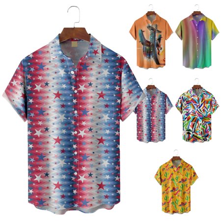 

Adult Kids Collared Button Down Shirt Loose Fit Polyester Blouses Up to 8XL