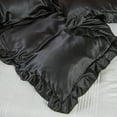 thumbnail image 5 of Move Over Black Ruffle Comforter Set Queen Satin Comforter Set Black Ruffle Design Solid Filling, 5 of 7