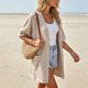 thumbnail image 5 of Neewe Womens Plain Classic Casual Lightweight Cardigans with Pockets Short Sleeve Open Front Dusters, 5 of 8