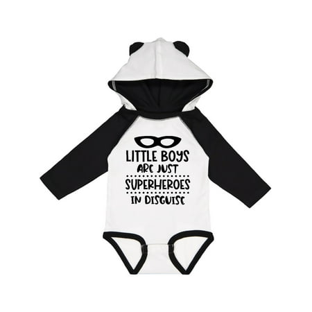 

Inktastic Little Boys are Just Superheroes in Disguise with Mask Gift Baby Boy Long Sleeve Bodysuit