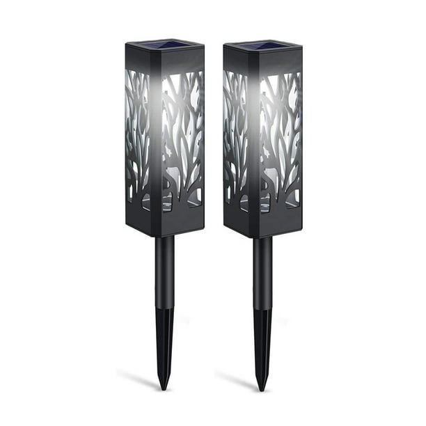 Ganfancp 2Pcs Luces Ahuecadas Del Prado Solar, Luces Ahuecadas Del Prado Solar de La Hoja, Luces Insertadas Tierra, Añaden Brillo Al Patio, Luz Caliente y Blanca Liquidación 2Pc Luz Solar de Jardín