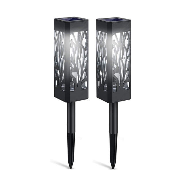 Fiudx Luces Solares, Faroles de Patios En Diseño de Hojas, Estatus de Jardín Resistentes, Iluminación Blanca Cálida, Decoración de Jardín, Regalos Familiares, Energía Solar Ecológica, Protección Ip44