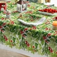 thumbnail image 4 of Christmas Tablecloth 60×104 Inch Rectangular, Holly Fruits Washable Table Cover for Party Picnic Dinner Decor, 4 of 6