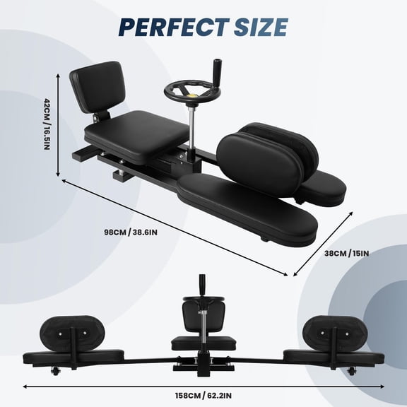 Tanfengu ﻿ Heavy Duty Black Steel Split Leg Stretcher, 0-180° Adjustable & 240° Max Stretch Trainer with PU Pads, Flexibility Machine for Yoga & Ballet