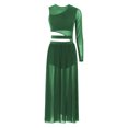 thumbnail image 3 of Manyakai Costumes de Danse Lyrique Moderne pour Femmes Robe Maxi Fluide en Tulle Sans Manches Vert P, 3 of 6