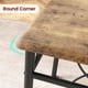 thumbnail image 2 of Mesa de comedor con 2 sillas, 3 piezas con estructura de metal, conjunto de asientos con 2 cojines, pequeña mesa de cocina industrial de madera para 2 personas, 2 of 7